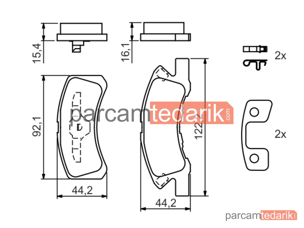 BOSCH 0986494134 | Fren Balatası (Ön) — Daihatsu Cuore VI, Daihatsu Cuore VII, Daihatsu Sirion