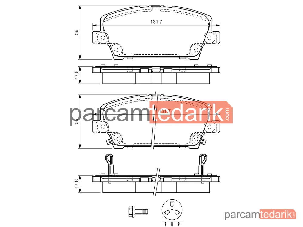 BOSCH 0986494136 | Fren Balatası (Ön) — Honda Civic VIII