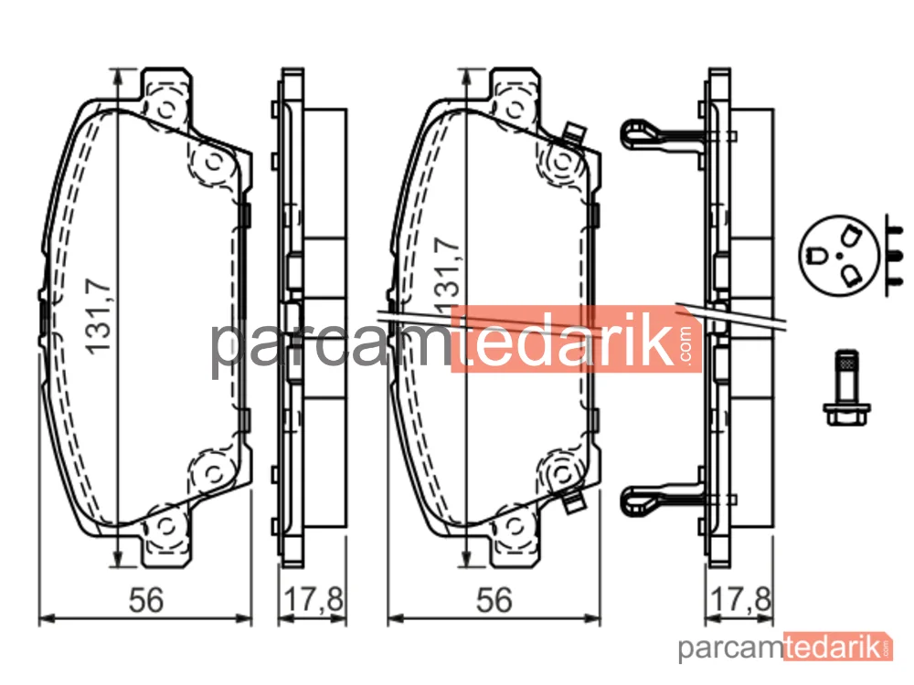 BOSCH 0986494136 | Fren Balatası (Ön) — Honda Civic VIII