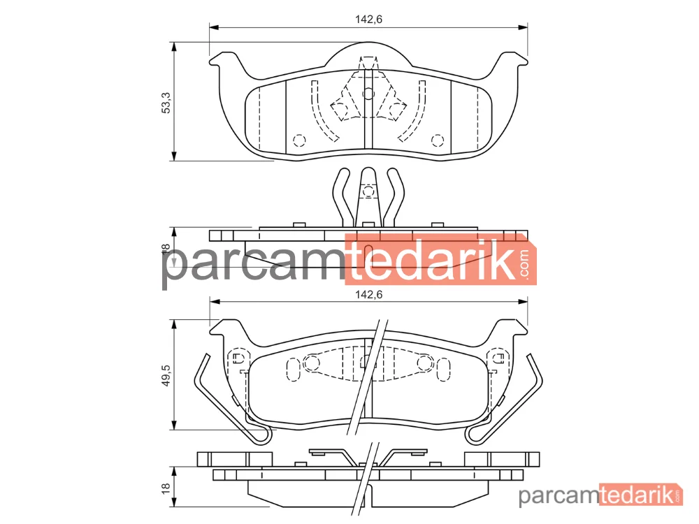 BOSCH 0986494142 | Fren Balatası (Arka) — Jeep Grand Cherokee III, Jeep Commander