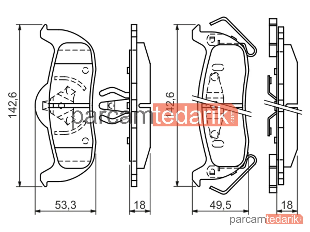BOSCH 0986494142 | Fren Balatası (Arka) — Jeep Grand Cherokee III, Jeep Commander