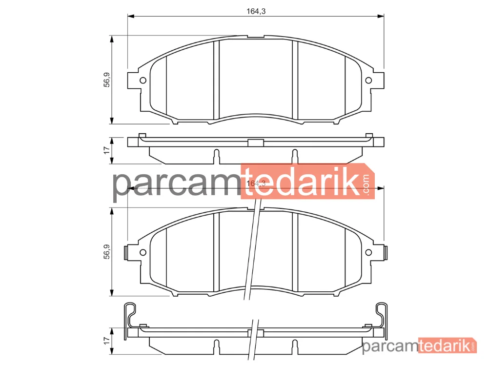 BOSCH 0986494152 | Fren Balatası (Ön) — Nissan Pick UP, Nissan NP300