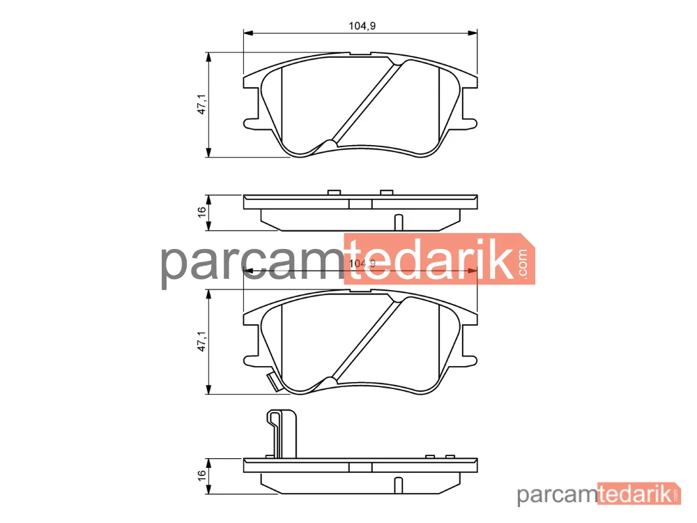 BOSCH 0986494155 | Fren Balatası (Ön) — Hyundai Atos