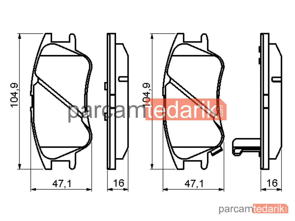 BOSCH 0986494155 | Fren Balatası (Ön) — Hyundai Atos