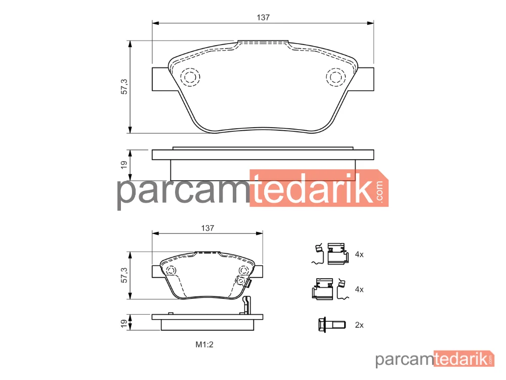 BOSCH 0986494157 | Fren Balatası (Ön) — Fiat 500L, Opel Corsa D