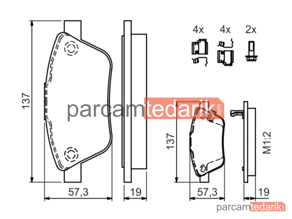 BOSCH 0986494157 | Fren Balatası (Ön) — Fiat 500L, Opel Corsa D