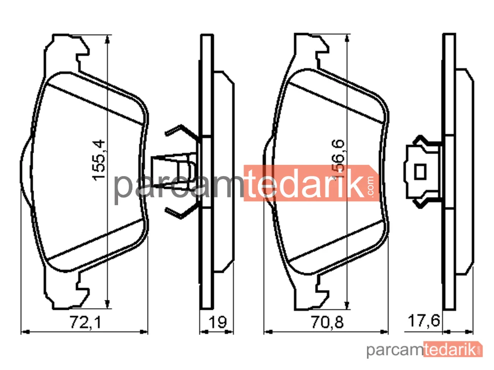 BOSCH 0986494158 | Fren Balatası (Ön) — Volvo V70 II, Volvo S60 I, Volvo XC90 I