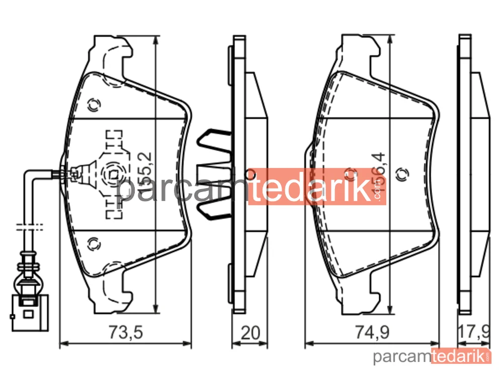 BOSCH 0986494164 | Fren Balatası (Ön) — VW Touareg