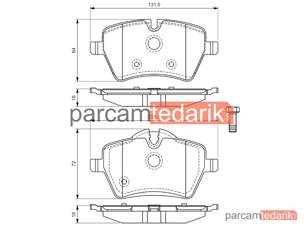 BOSCH 0986494168 | Fren Balatası (Ön) — Mini, Mini Clubman, Mini Coupe