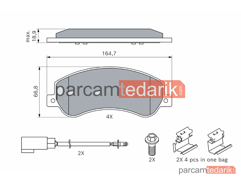 BOSCH 0986494170 | Fren Balatası — Ford Transit, VW Amarok