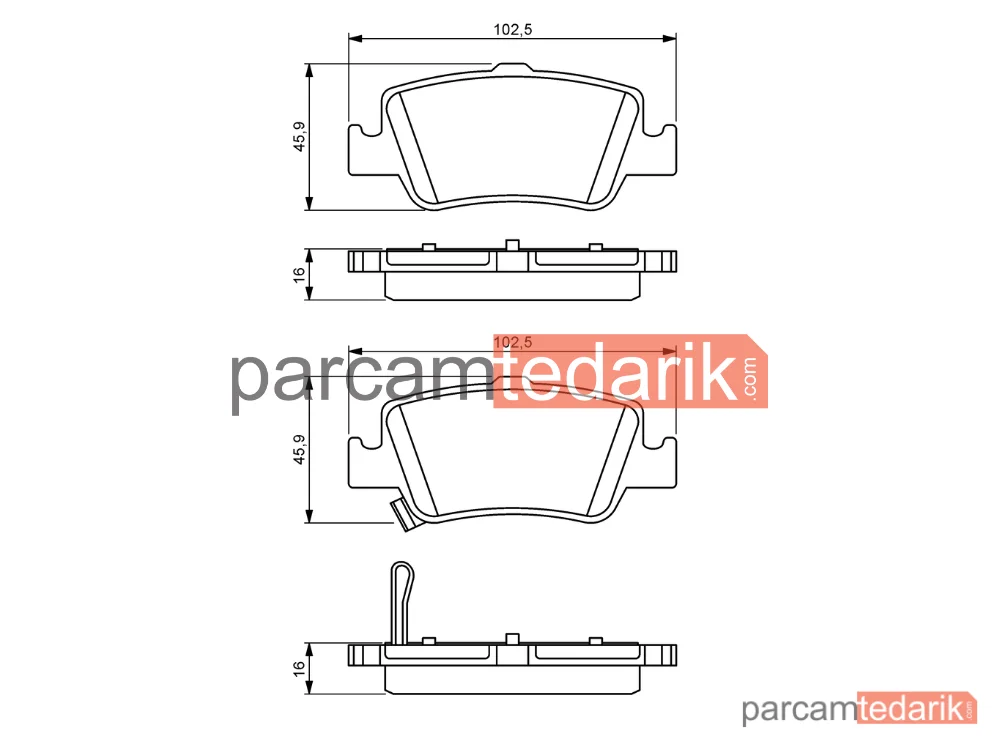BOSCH 0986494182 | Fren Balatası (Arka) — Toyota Auris, Toyota Corolla
