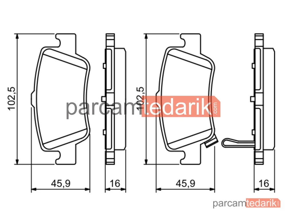 BOSCH 0986494182 | Fren Balatası (Arka) — Toyota Auris, Toyota Corolla