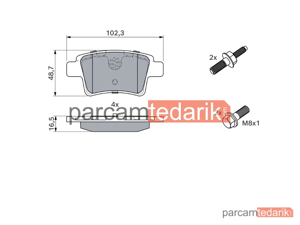 BOSCH 0986494199 | Fren Balatası (Arka) — Citroen C4 Grand Picasso I, Citroen C4 Picasso I Mpv