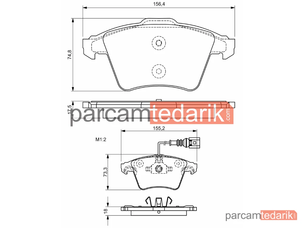 BOSCH 0986494203 | Fren Balatası (Ön) — VW Transporter T5, VW Multivan T5