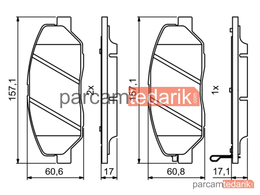 BOSCH 0986494227 | Fren Balatası — Hyundai Santa FÉ II, Hyundai Santa FÉ III, Hyundai Grand Santa FÉ
