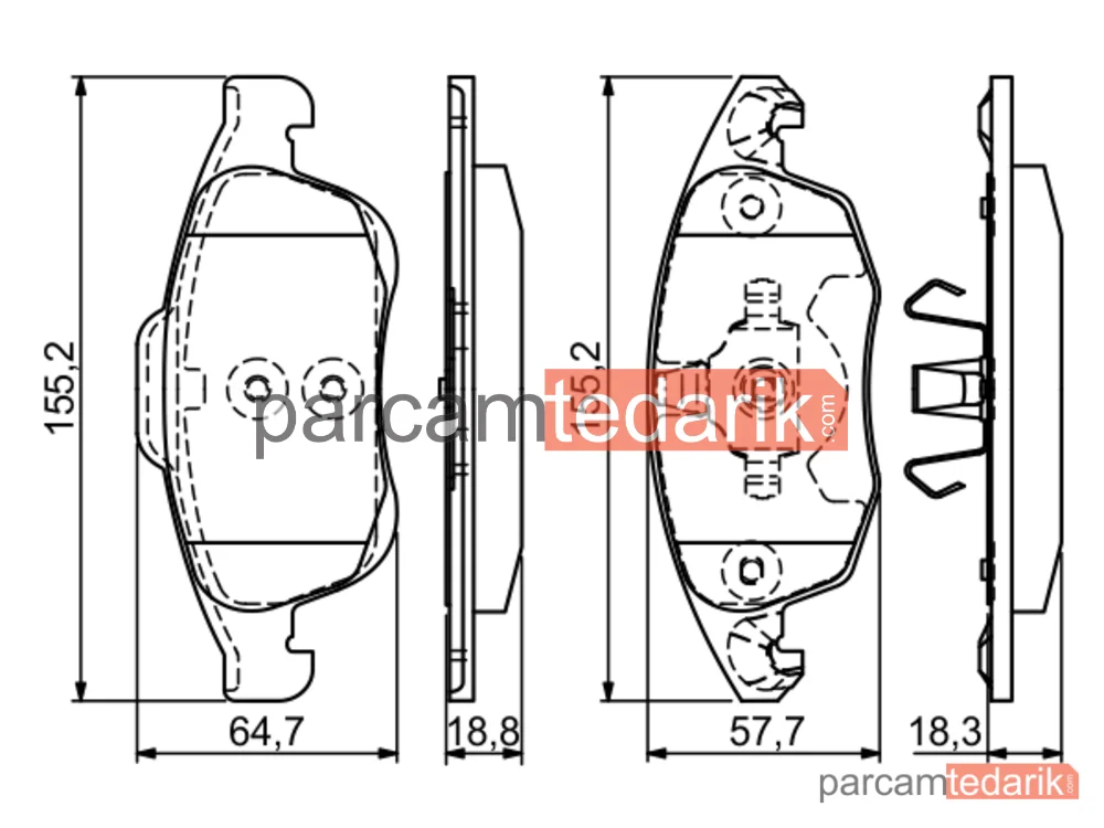 BOSCH 0986494235 | Fren Balatası (Ön) — Citroen Berlingo, Citroen Berlingo Multispace