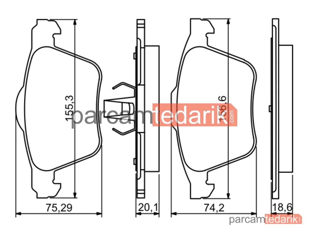 BOSCH 0986494245 | Fren Balatası (Ön) — Volvo V60 I, Volvo V70 III, Volvo S80 II