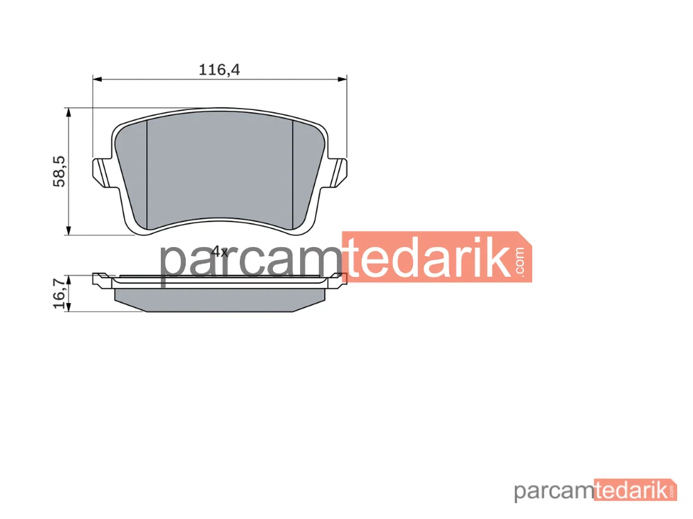 BOSCH 0986494254 | Fren Balatası (Arka) — Audi A5, Audi A5 Cabrio, Audi A4 B8