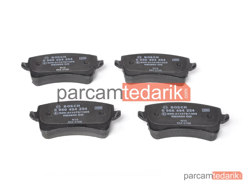 BOSCH 0986494254 | Fren Balatası (Arka) — Audi A5, Audi A5 Cabrio, Audi A4 B8