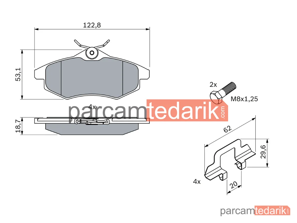 BOSCH 0986494262 | Fren Balatası (Ön) — Citroen C2, Citroen C2 Enterprise, Citroen C3 I