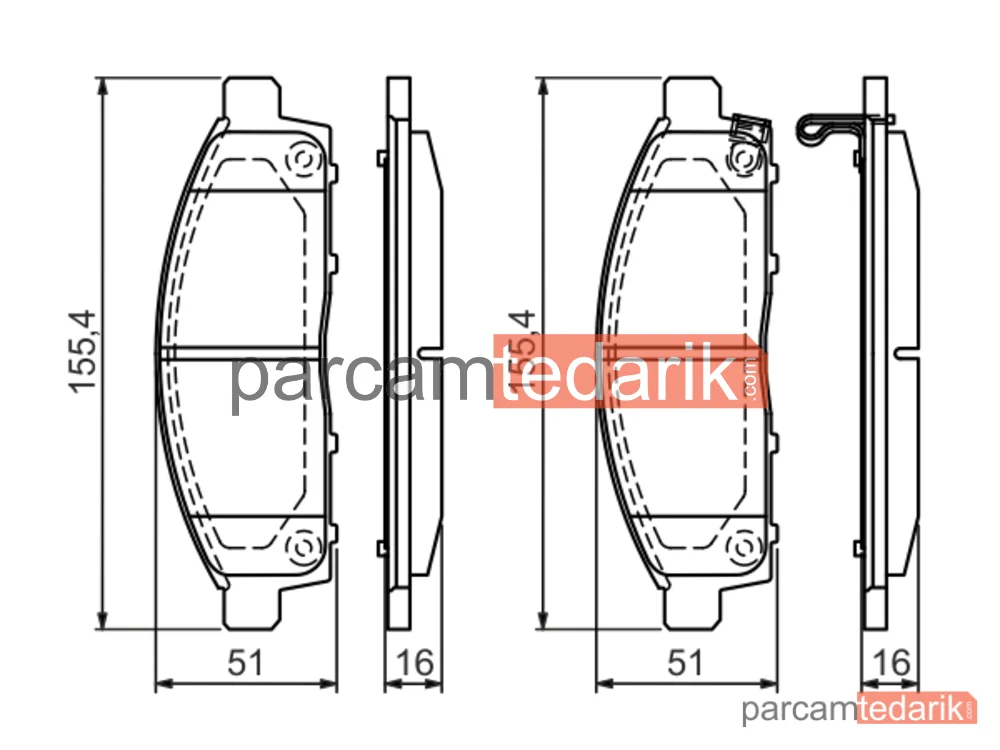BOSCH 0986494268 | Fren Balatası (Ön) — Mitsubishi L200 / Triton