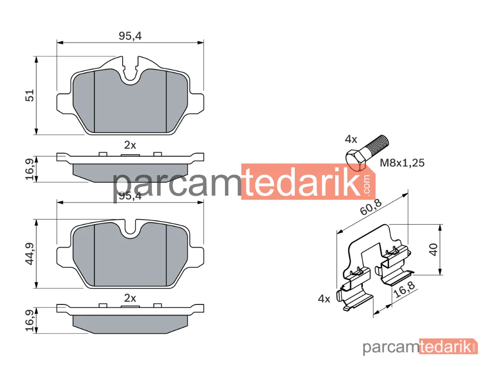 BOSCH 0986494269 | Fren Balatası (Arka) — BMW 1, BMW 3, BMW 3 Coupe