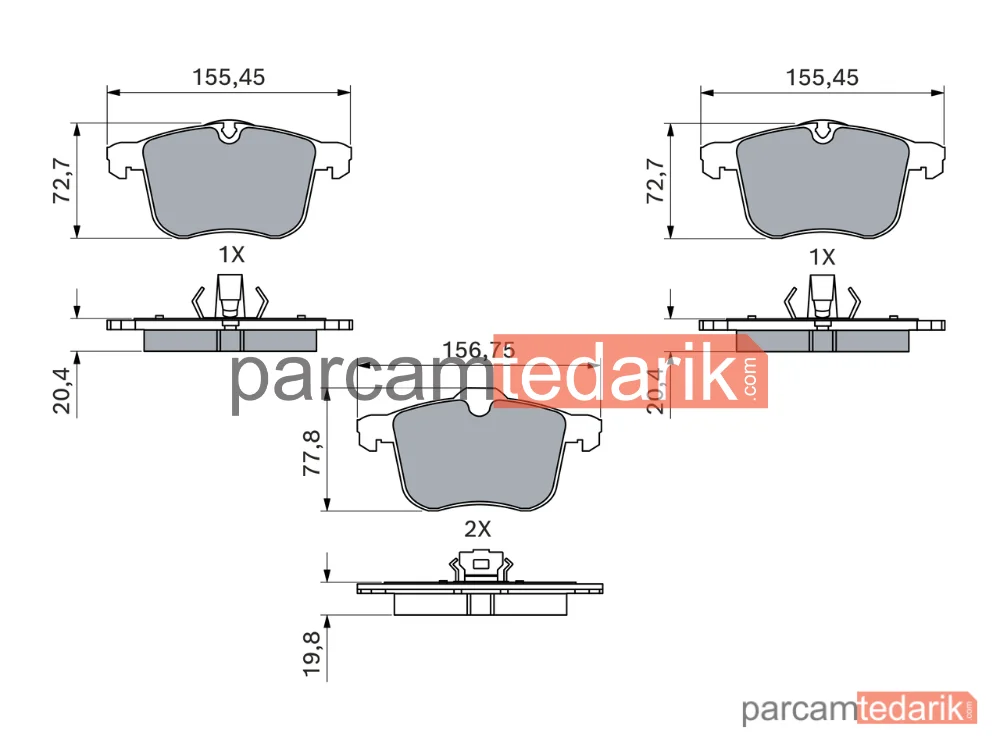 BOSCH 0986494280 | Fren Balatası (Ön) — Saab 9-3, Saab 9-3 Cabrio, Opel Vectra C Gts