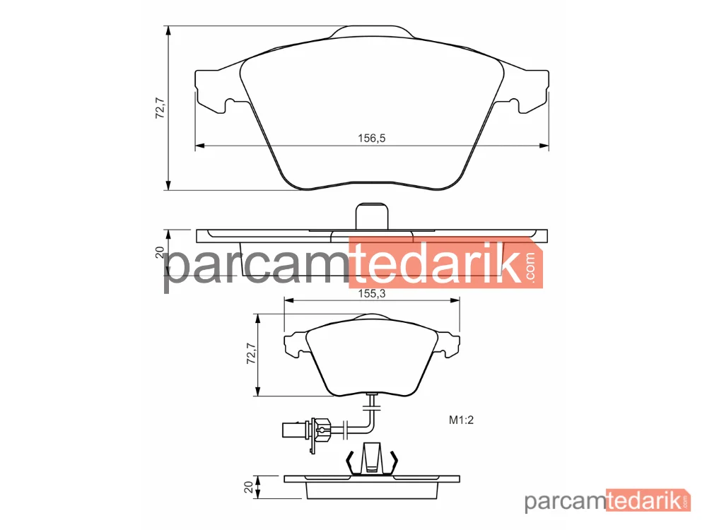 BOSCH 0986494283 | Fren Balatası (Ön) — Audi A6 C5, Audi Allroad C5