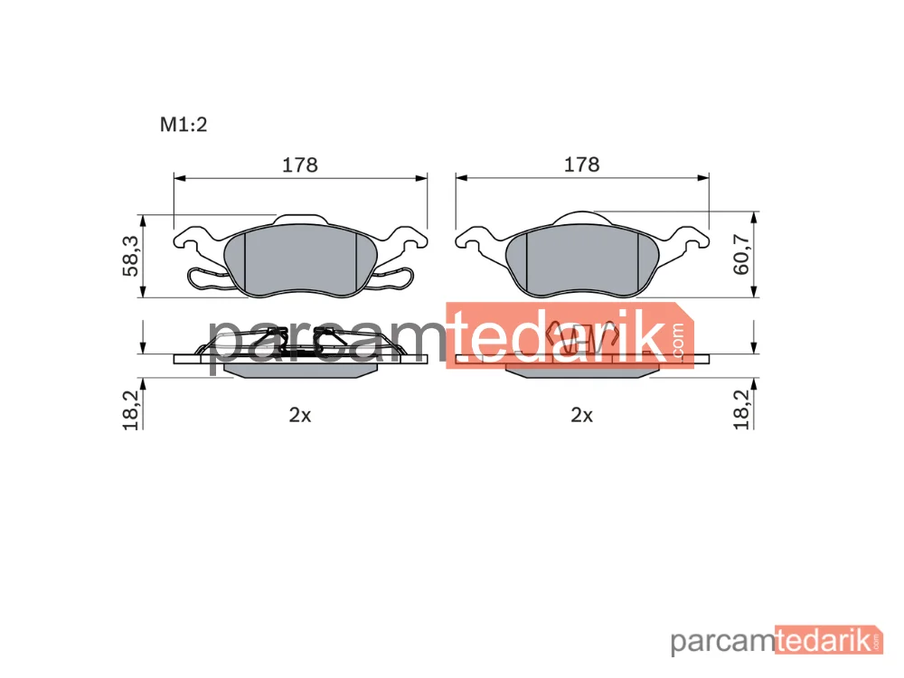 BOSCH 0986494284 | Fren Balatası (Ön) — Ford Focus I, Ford Focus I Kombi