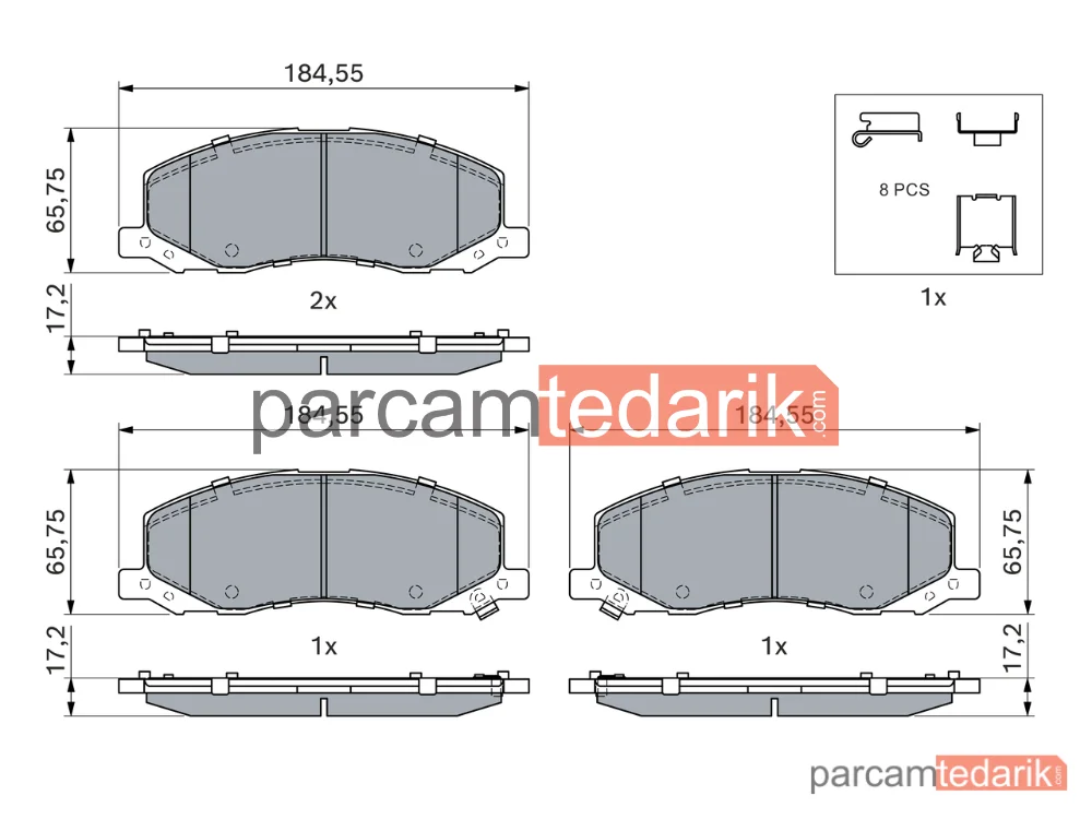 BOSCH 0986494298 | Fren Balatası (Ön) — Opel Insignia A, Opel Insignia A Country Tourer, Saab 9-5