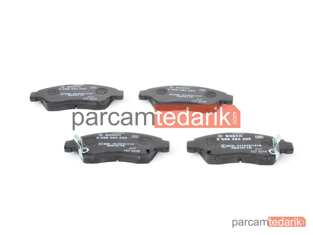 BOSCH 0986494299 | Fren Balatası (Ön) — Honda Civic VI, Honda Civic V, Honda Civic VI Coupe
