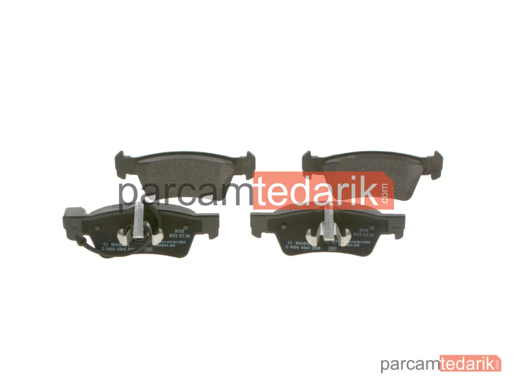 BOSCH 0986494309 | Fren Balatası (Arka) — VW Transporter T5, VW Multivan T5, VW Touareg