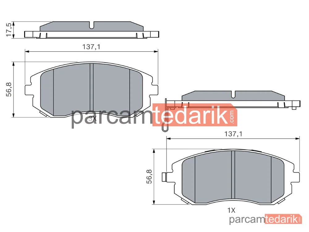 BOSCH 0986494315 | Fren Balatası (Ön) — Subaru Forester, Subaru Legacy IV, Subaru Impreza