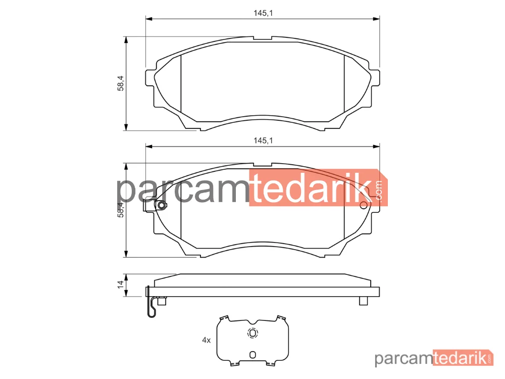 BOSCH 0986494323 | Fren Balatası (Ön) — Ford Ranger, Mazda BT-50 Pick-Up, Mazda B-Serie