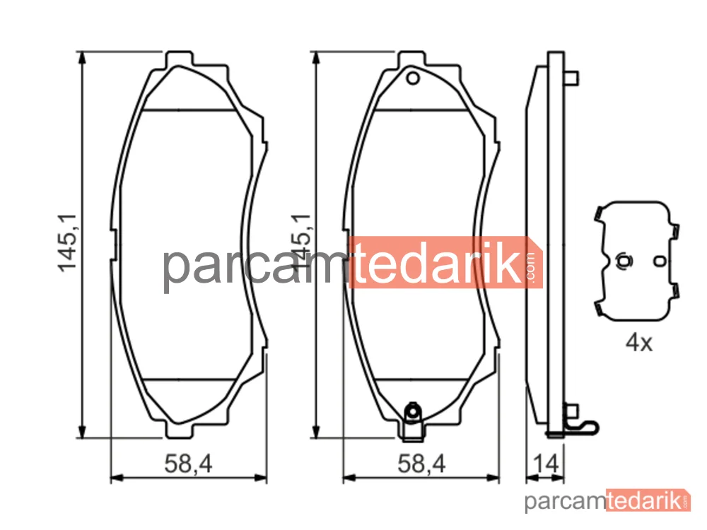 BOSCH 0986494323 | Fren Balatası (Ön) — Ford Ranger, Mazda BT-50 Pick-Up, Mazda B-Serie