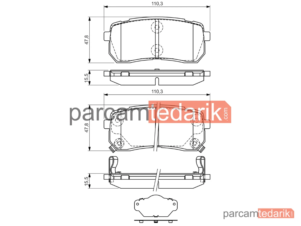 BOSCH 0986494327 | Fren Balatası (Arka) — Kia Carnival / Grand Carnival III, Hyundai H-1 Travel, Hyundai H-1 Cargo