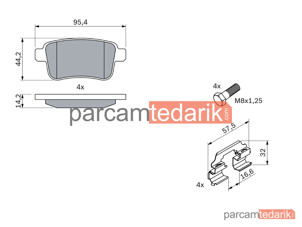 BOSCH 0986494331 | Fren Balatası (Arka) — Renault Kangoo Express, Renault Kangoo / Grand Kangoo II