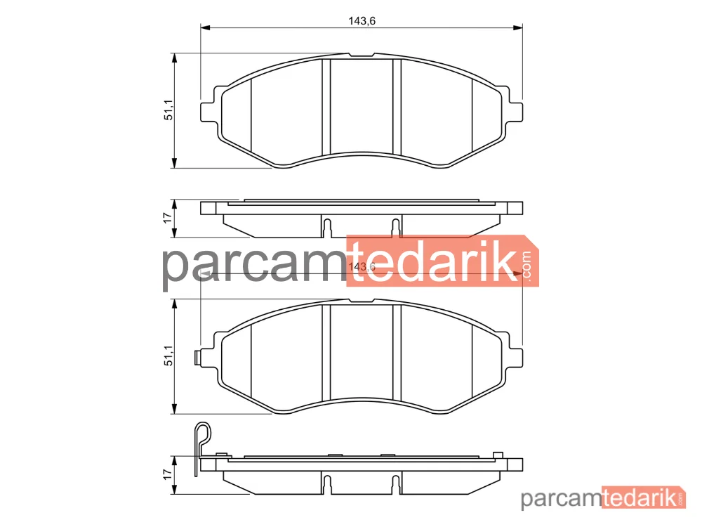 BOSCH 0986494343 | Fren Balatası (Ön) — Daewoo Rezzo, Chevrolet Aveo / Kalos, Chevrolet Lacetti