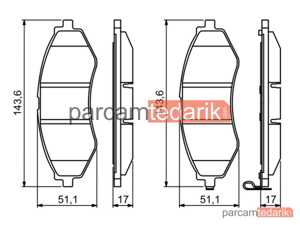 BOSCH 0986494343 | Fren Balatası (Ön) — Daewoo Rezzo, Chevrolet Aveo / Kalos, Chevrolet Lacetti