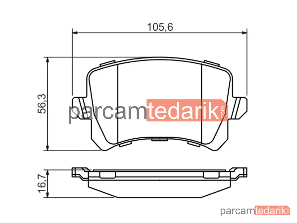 BOSCH 0986494344 | Fren Balatası (Arka) — VW Golf V