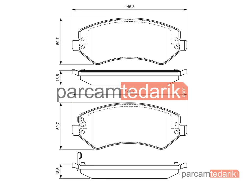 BOSCH 0986494357 | Fren Balatası (Ön) — Jeep Cherokee, Chrysler Voyager IV, Dodge Caravan