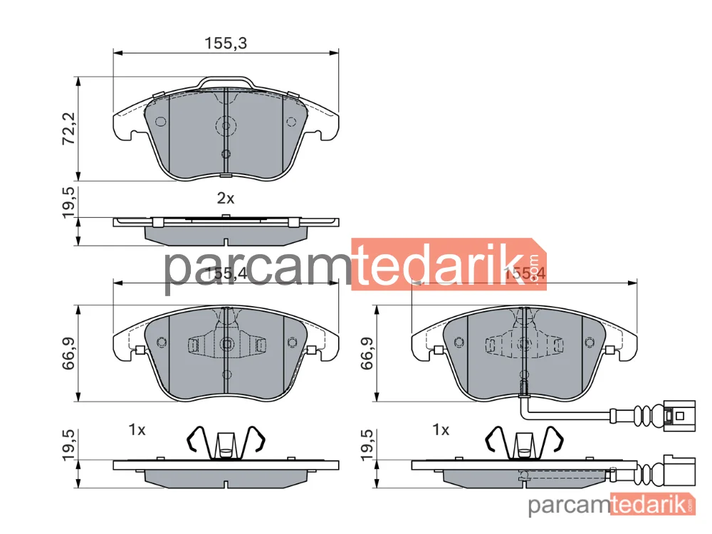 BOSCH 0986494372 | Fren Balatası — VW Tiguan, Audi Q3, Seat Alhambra