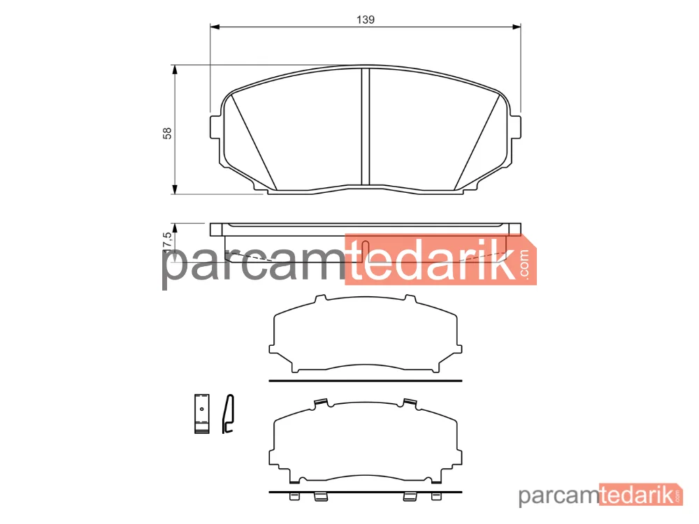 BOSCH 0986494375 | Fren Balatası (Ön) — Mazda CX-7, Mazda CX-9, Mitsubishi L200 / Triton