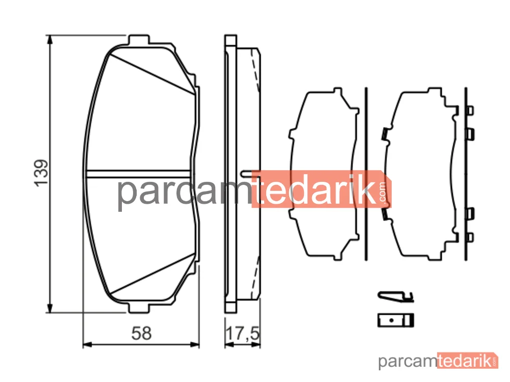 BOSCH 0986494375 | Fren Balatası (Ön) — Mazda CX-7, Mazda CX-9, Mitsubishi L200 / Triton