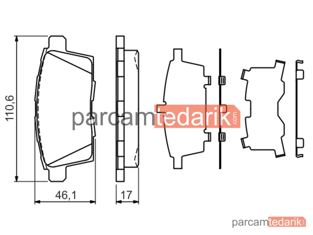 BOSCH 0986494376 | Fren Balatası (Arka) — Mazda CX-7, Mazda CX-9