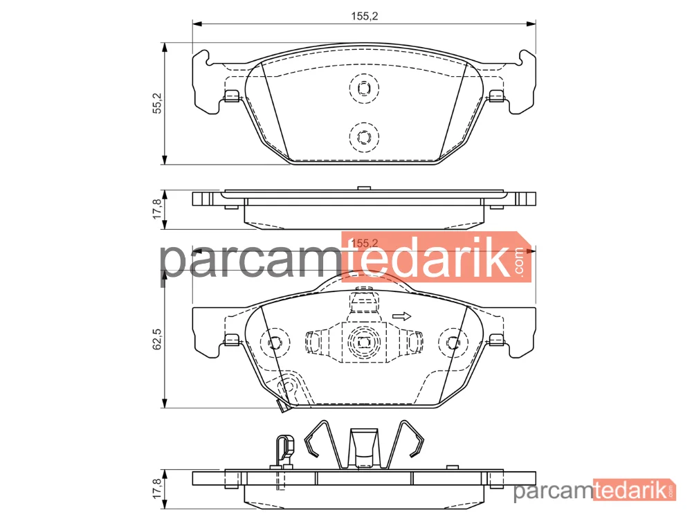 BOSCH 0986494383 | Fren Balatası (Ön) — Honda Accord VIII