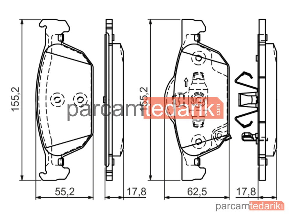 BOSCH 0986494383 | Fren Balatası (Ön) — Honda Accord VIII