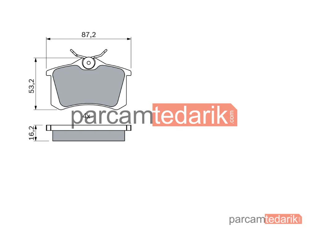 BOSCH 0986494387 | Fren Balatası (Arka) — Renault Megane III, Renault Megane IV, Renault Clio III