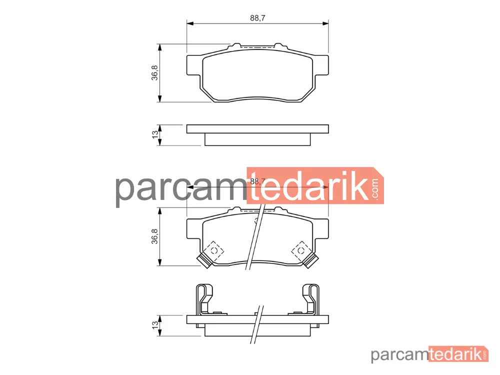 BOSCH 0986494392 | Fren Balatası (Arka) — Honda Civic IV, Honda Prelude III, Honda Crx II