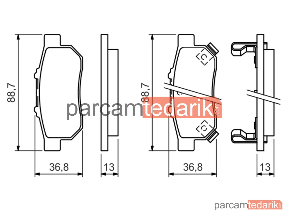 BOSCH 0986494392 | Fren Balatası (Arka) — Honda Civic IV, Honda Prelude III, Honda Crx II
